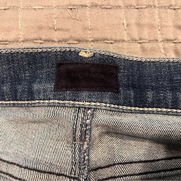 MOTHER Blue Denim Pencil Skirt with Frayed Hem - Picture 4 of 4